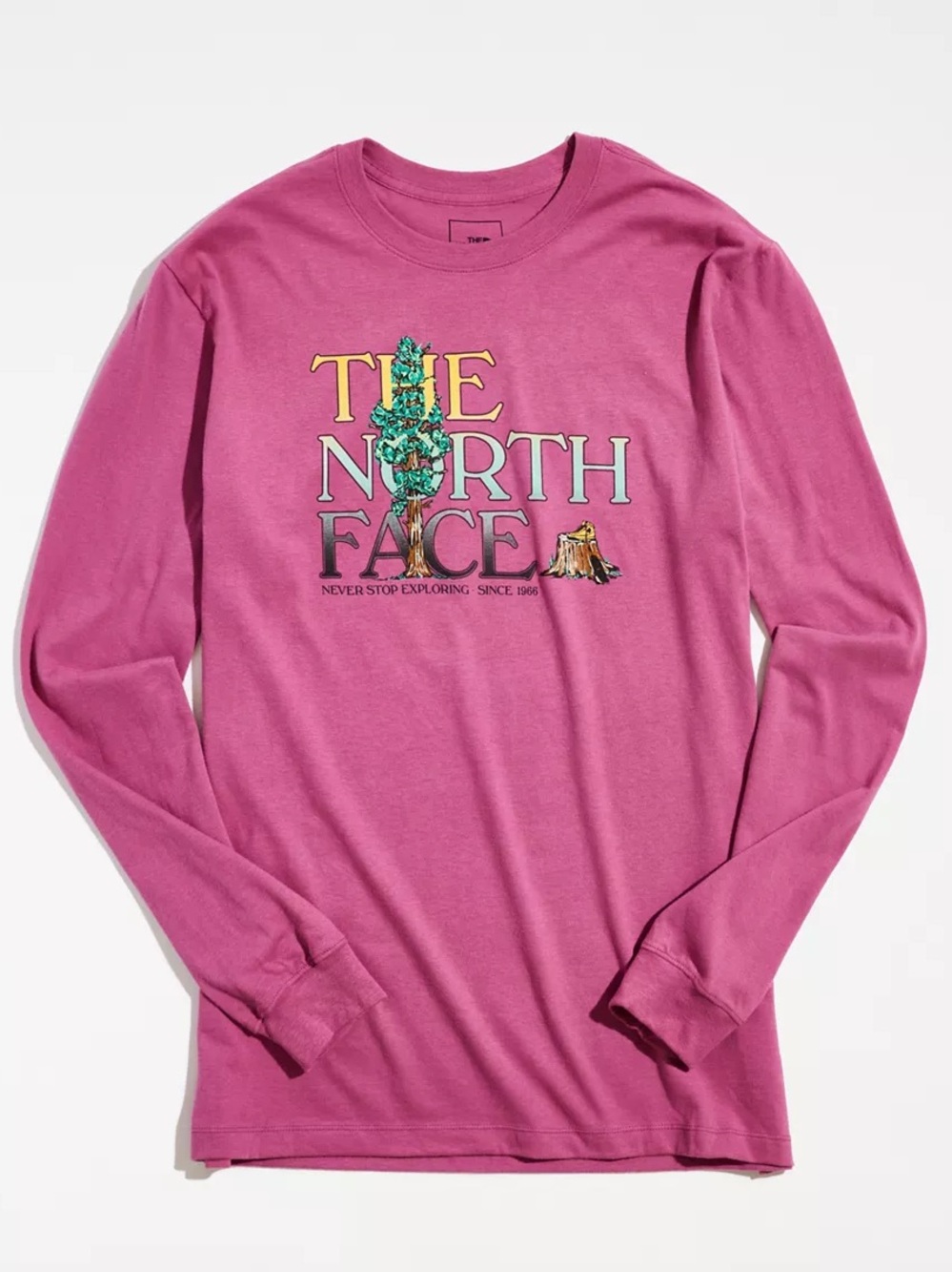 The North Face Tree Graphic Long Sleeve Shirt Pink Men XXL